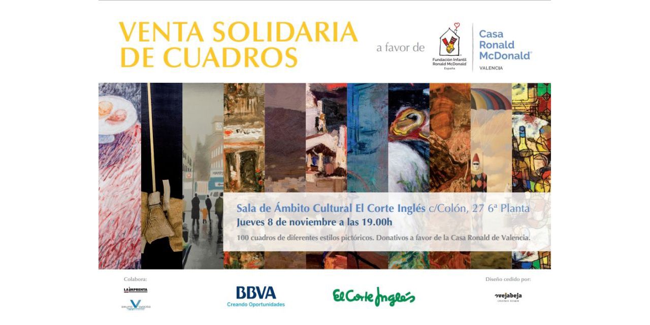  Venta solidaria de cuadros donados por BBVA a beneficio de la Casa Ronald McDonald de Valencia