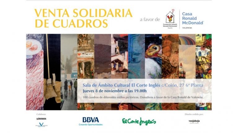 Venta solidaria de cuadros donados por BBVA a beneficio de la Casa Ronald McDonald de Valencia
