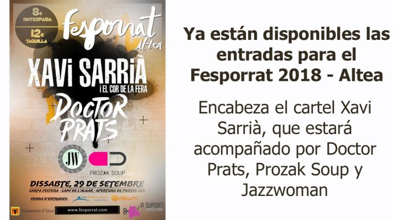 Ya están disponibles las entradas para el Fesporrat 2018