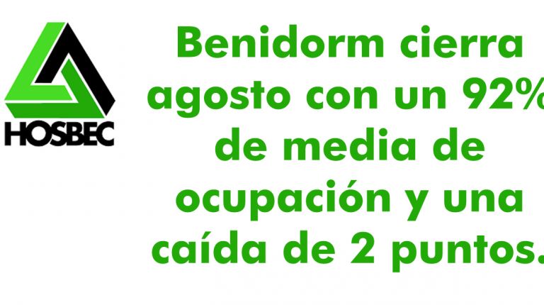 Benidorm cierra agosto con un 92% de media de ocupación y una caída de 2 puntos.