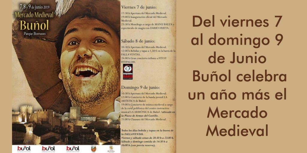  El Paseo de Borrunes de Buñol alberga este fin de semana una nueva edición del exitoso Mercado Medieval