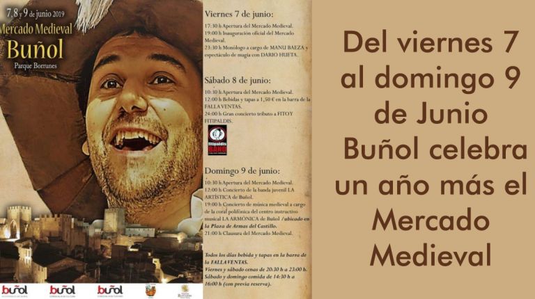 El Paseo de Borrunes de Buñol alberga este fin de semana una nueva edición del exitoso Mercado Medieval