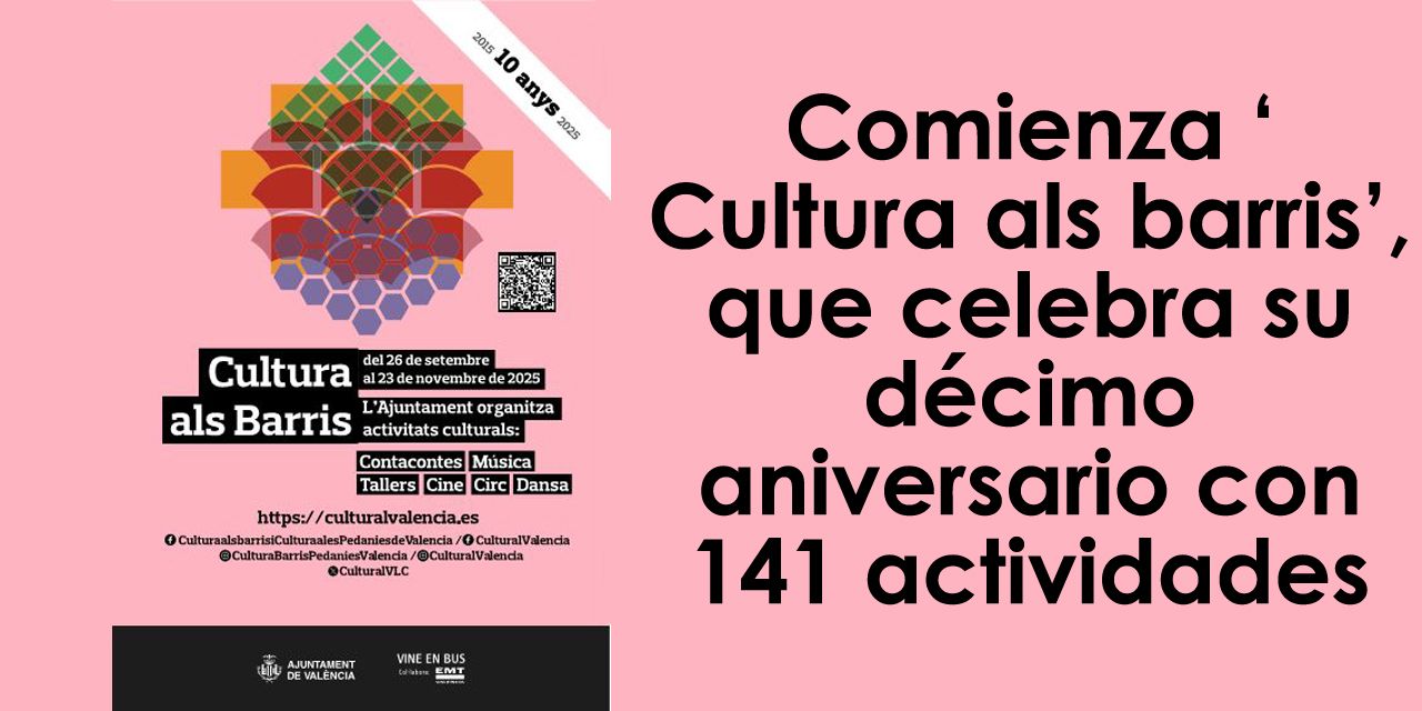  Comienza ‘Cultura als barris’, que celebra su décimo aniversario con 141 actividades