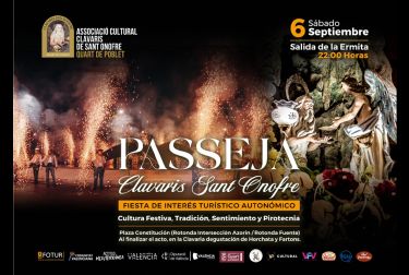 La Passejà de los Clavarios de Sant Onofre se celebrará el sábado 6 de septiembre 
