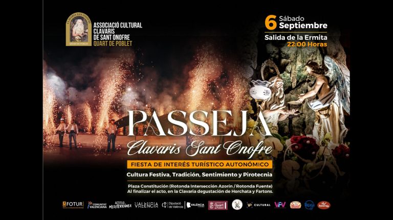La Passejà de los Clavarios de Sant Onofre se celebrará el sábado 6 de septiembre 