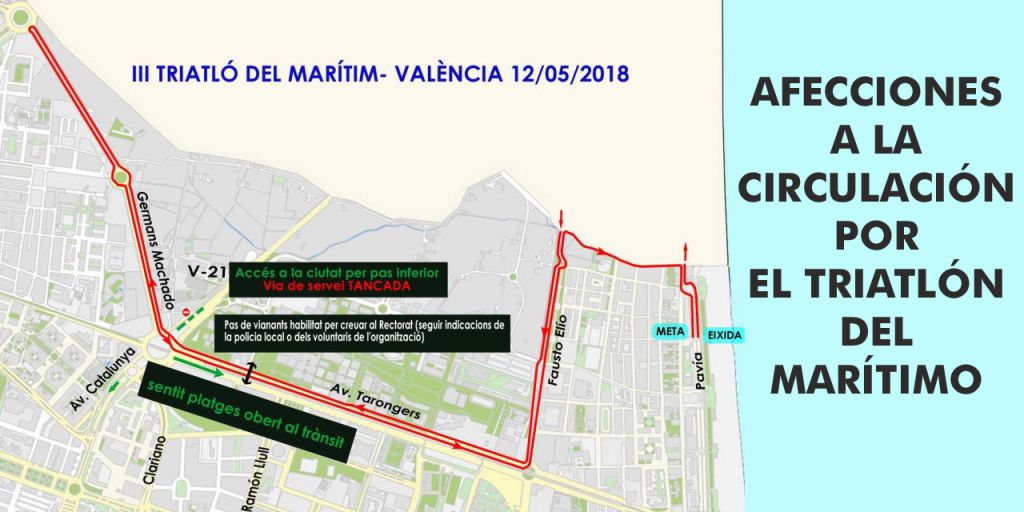  AFECCIONES A LA CIRCULACIÓN POR EL TRIATLÓN DEL MARÍTIMO