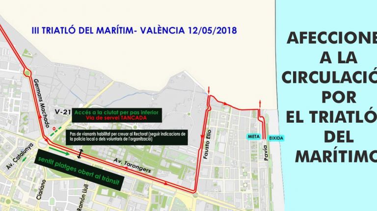 AFECCIONES A LA CIRCULACIÓN POR EL TRIATLÓN DEL MARÍTIMO