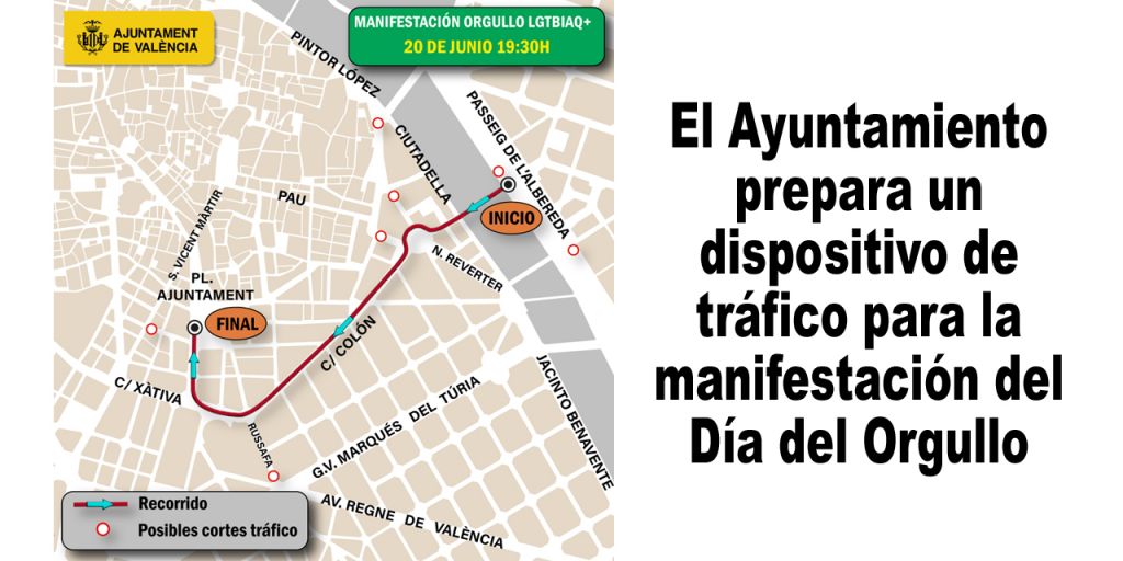  El Ayuntamiento prepara un dispositivo de tráfico para la manifestación del Día del Orgullo 