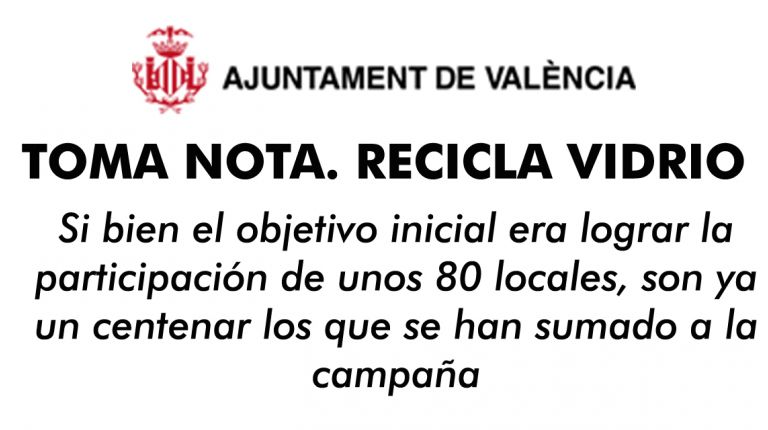 UN CENTENAR DE ESTABLECIMIENTOS COSTEROS DE LA CIUDAD PARTICIPAN EN LA CAMPAÑA “TOMA NOTA. RECICLA VIDRIO”