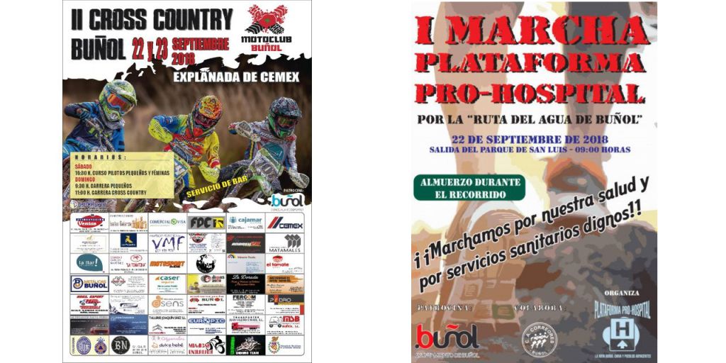  El deporte vuelve a ser protagonista en Buñol con la I Marcha Plataforma Pro-Hospital y el II Cross Country el próximo fin de semana