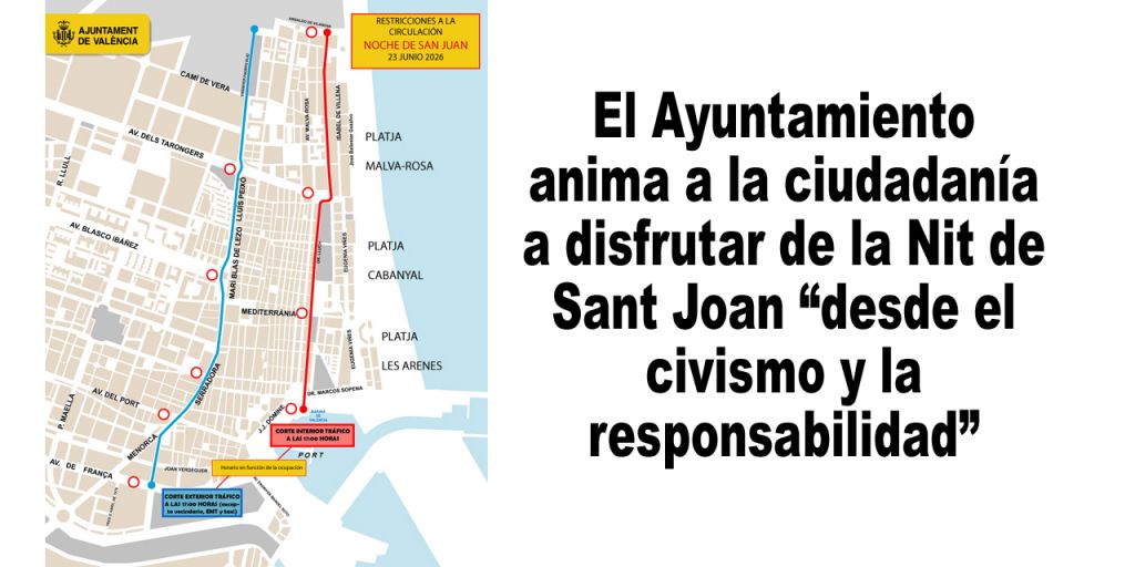  El Ayuntamiento anima a la ciudadanía a disfrutar de la Nit de Sant Joan “desde el civismo y la responsabilidad”