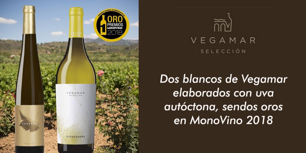  Dos blancos de Vegamar elaborados con uva autóctona, sendos oros en MonoVino 2018