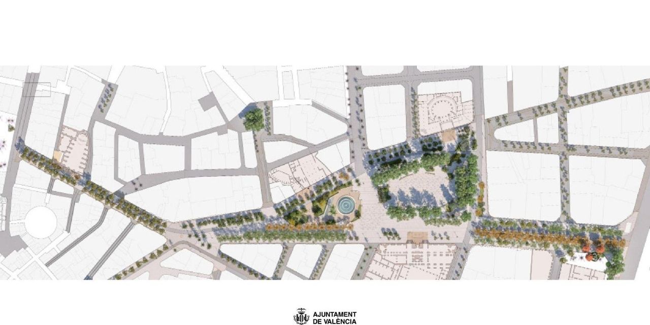  La reurbanización de la plaza de L’Ajuntament incorpora una elipse que identificará la catedral de la pólvora  