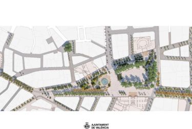 La reurbanización de la plaza de L’Ajuntament incorpora una elipse que identificará la catedral de la pólvora  
