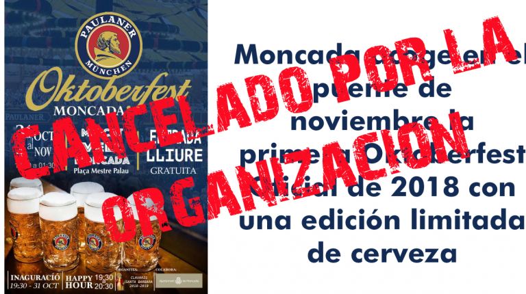 Moncada acoge en el puente de noviembre la primera Oktoberfest Oficial de 2018 con una edición limitada de cerveza