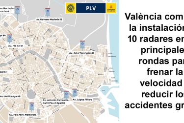 València completa la instalación de 10 radares en las principales rondas para frenar la velocidad y reducir los accidentes graves