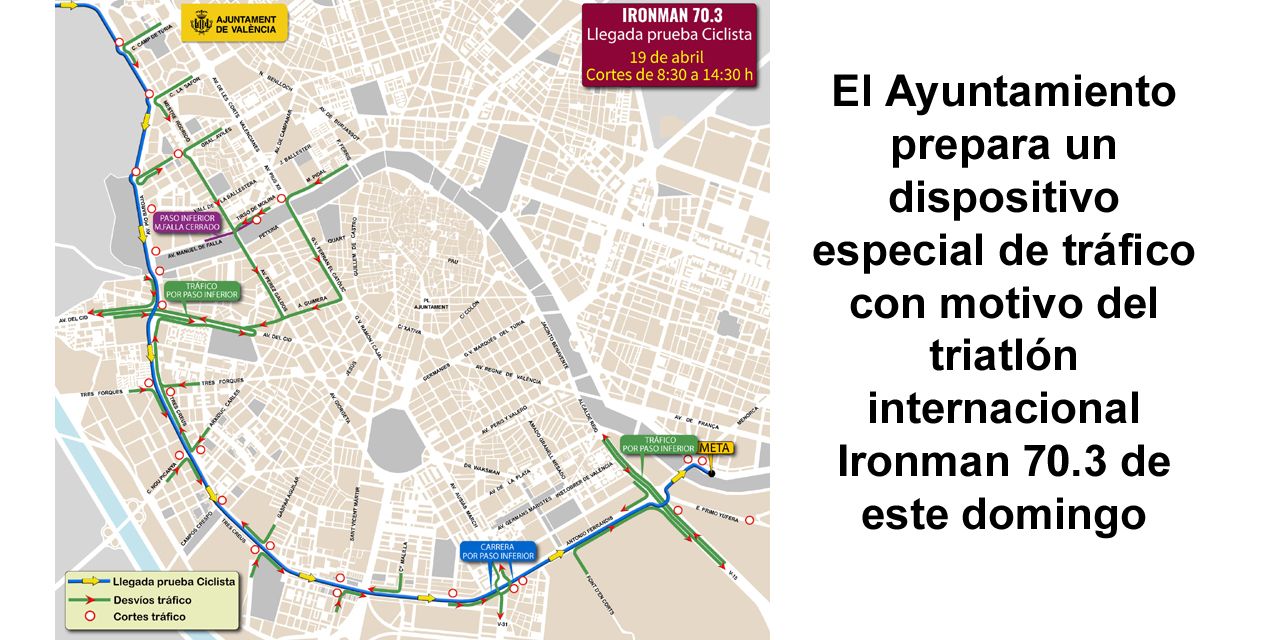  El Ayuntamiento prepara un dispositivo especial de tráfico con motivo del triatlón internacional Ironman 70.3 de este domingo