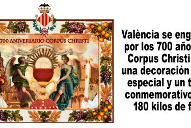 València se engalana por los 700 años del Corpus Christi con una decoración floral especial y un tapiz conmemorativo con 180 kilos de flor