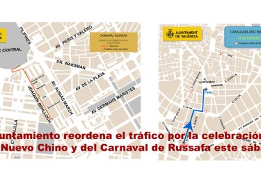 El Ayuntamiento reordena el tráfico por la celebración del Año Nuevo Chino y del Carnaval de Russafa este sábado