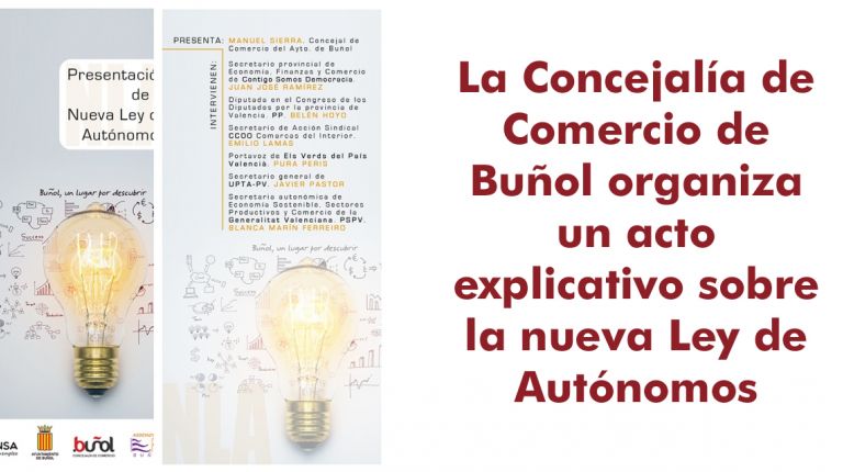 La Concejalía de Comercio de Buñol organiza un acto explicativo sobre la nueva Ley de Autónomos 