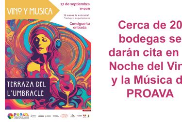 Cerca de 20 bodegas se darán cita en la Noche del Vino y la Música de PROAVA