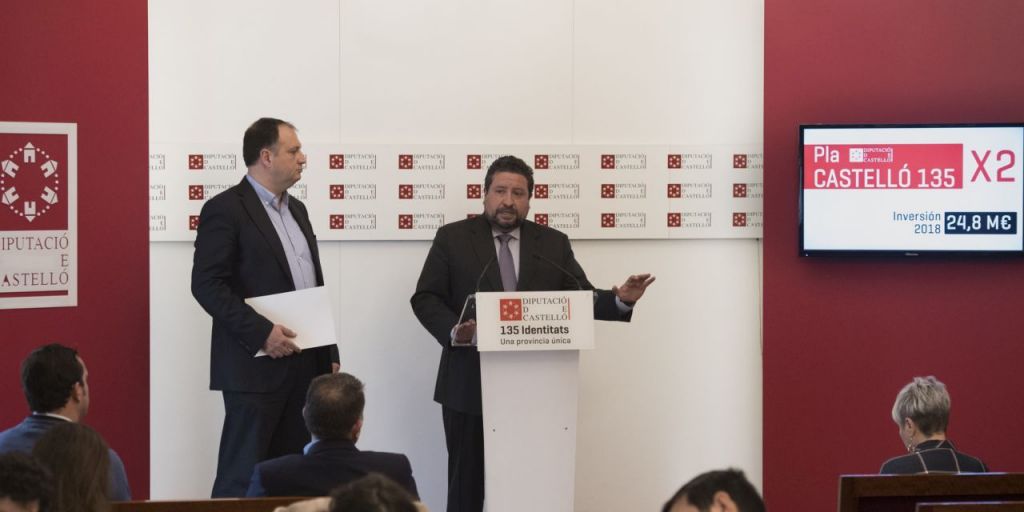  Moliner anuncia el mayor plan inversor de la historia de la Diputación de Castellón con 24,8 millones 