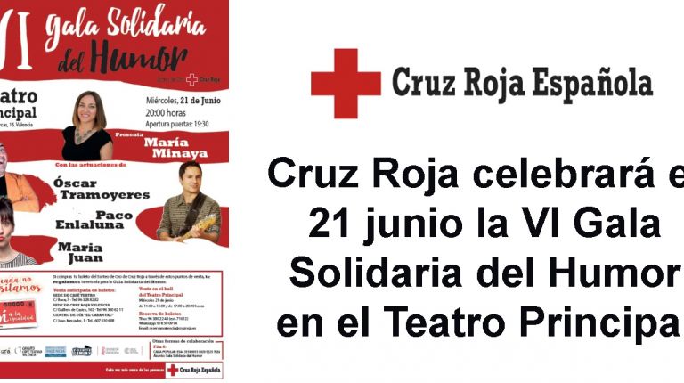 Cruz Roja celebrará el 21 junio la VI Gala Solidaria del Humor en el Teatro Principal