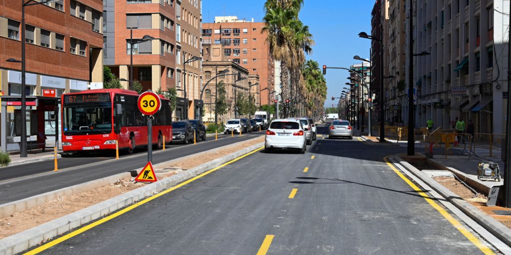  València reabre Pérez Galdós y Giorgeta al tráfico, para la vuelta al cole, con dos carriles por sentido en casi todo su recorrido    