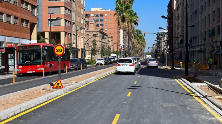 València reabre Pérez Galdós y Giorgeta al tráfico, para la vuelta al cole, con dos carriles por sentido en casi todo su recorrido    