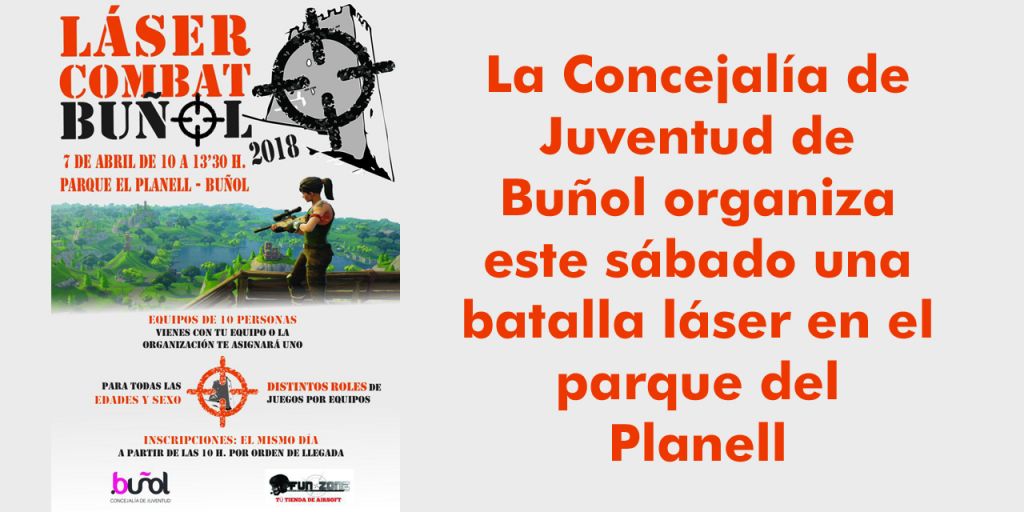  La Concejalía de Juventud de Buñol organiza este sábado una batalla láser en el parque del Planell