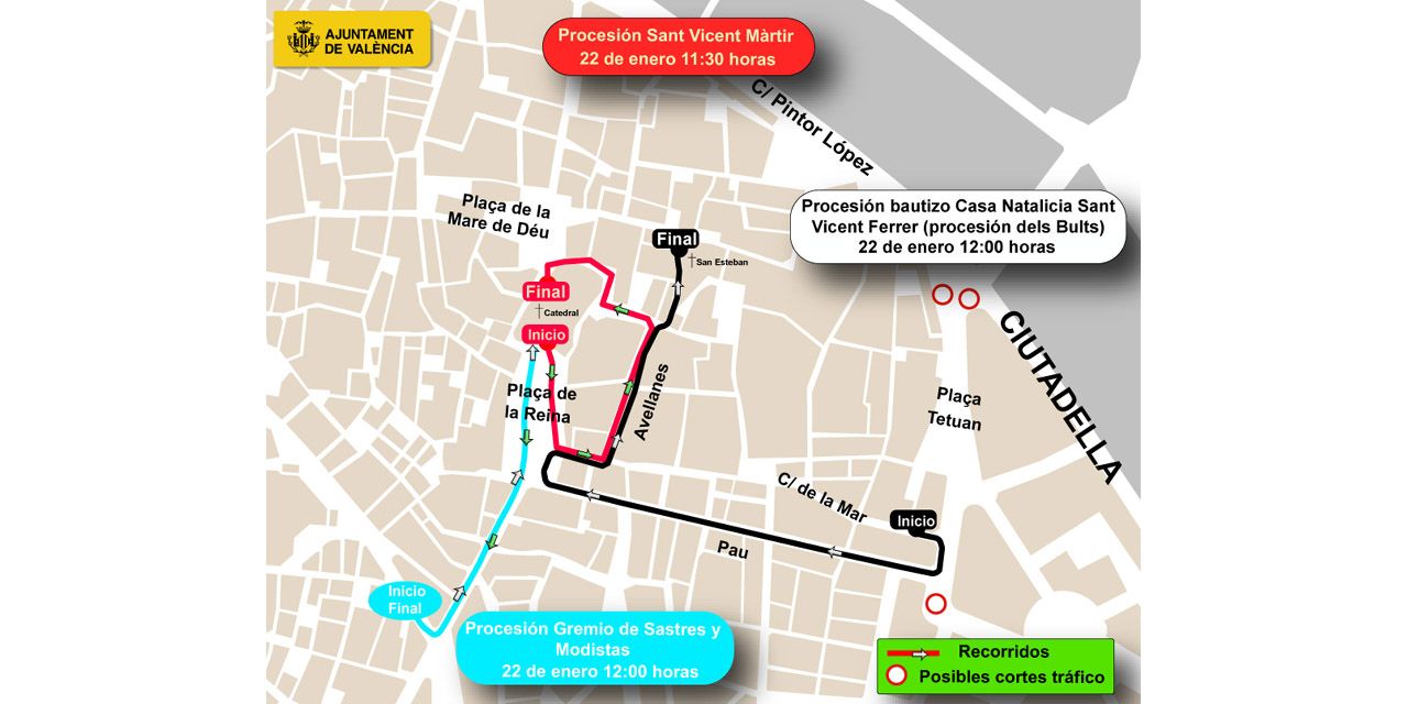  El Ayuntamiento prepara un dispositivo de tráfico con motivo de la fiesta de San Vicente Mártir 