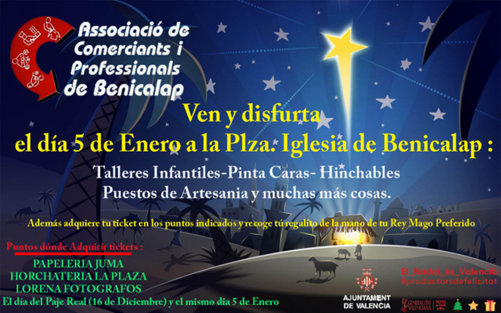  Los niños de Benicalap recibirán a los Reyes Magos en su barrio gracias al esfuerzo de la Asociación de Comerciantes y Profesionales