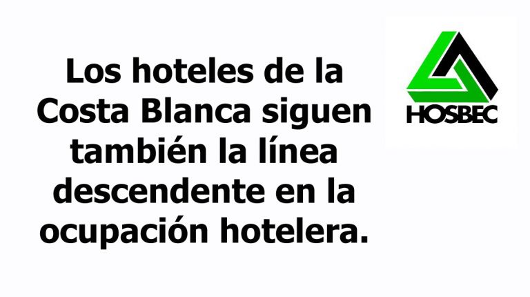 Los hoteles de la Costa Blanca siguen también la línea descendente en la ocupación hotelera.