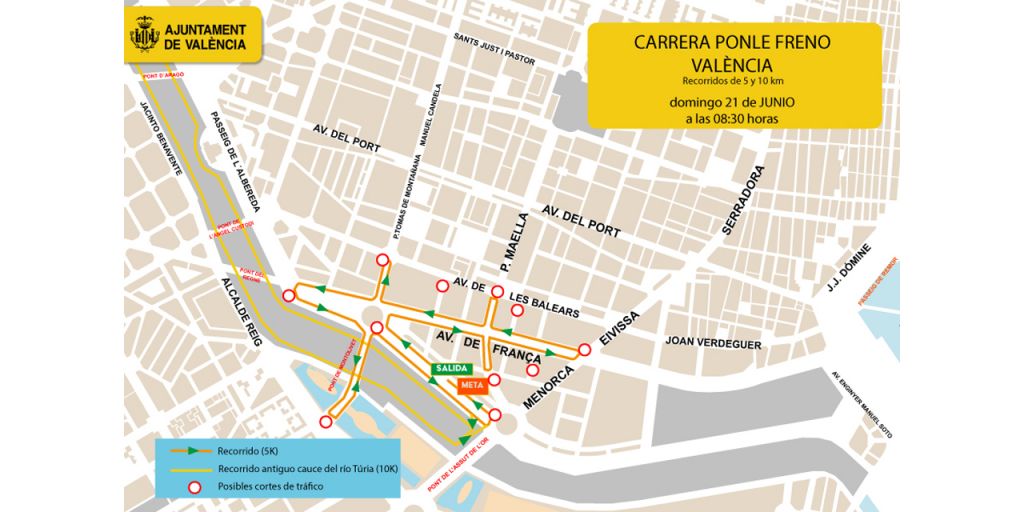  El Ayuntamiento prepara un dispositivo de tráfico en Camins al Grau para acoger la Carrera Ponle Freno