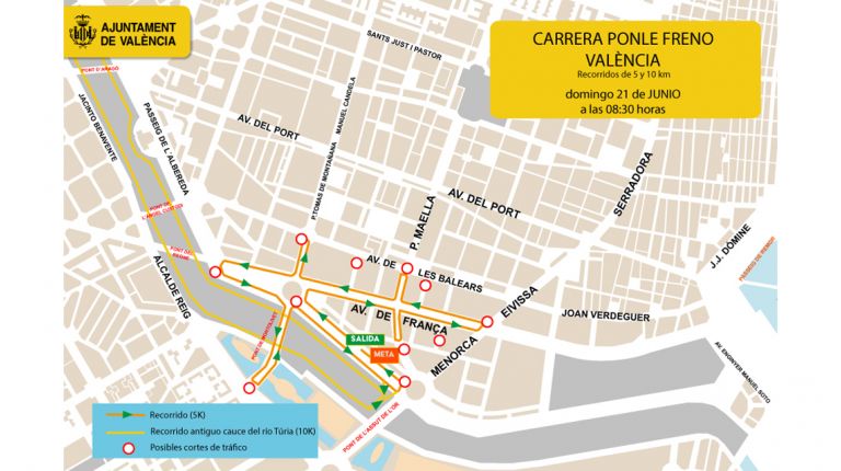 El Ayuntamiento prepara un dispositivo de tráfico en Camins al Grau para acoger la Carrera Ponle Freno