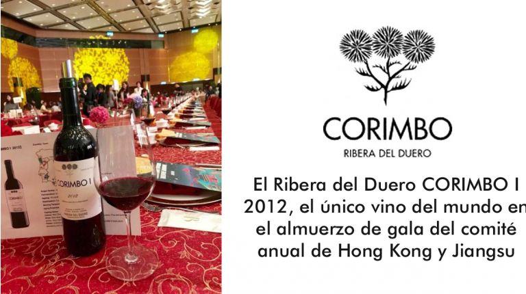 El Ribera del Duero CORIMBO I 2012, el único vino del mundo en el almuerzo de gala del comité anual de Hong Kong y Jiangsu