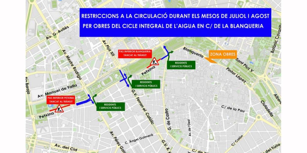  RESTRICCIONES AL TRÁFICO EN BLANQUERIA DURANTE JULIO Y AGOSTO 