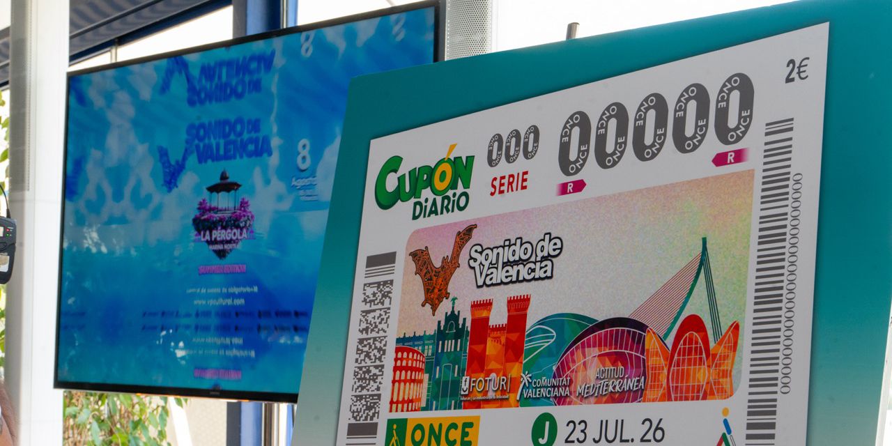  Este jueves 23 de julio, la ONCE dedica su cupón a la imagen de Valencia y al movimiento cultural Sonido de Valencia