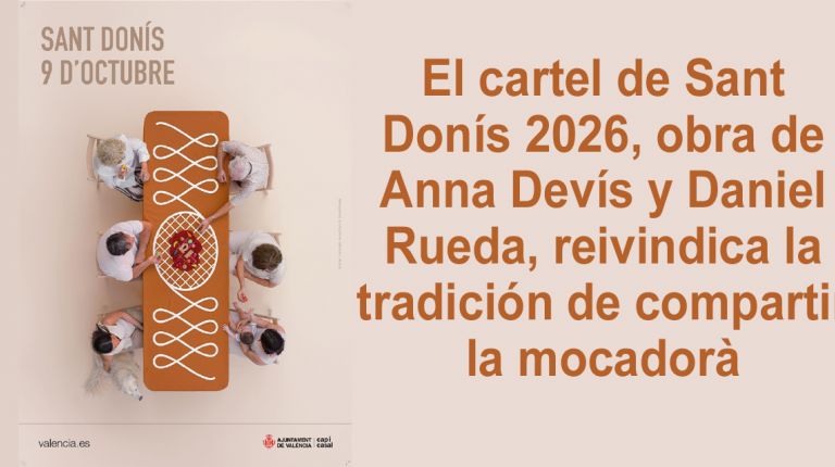 El cartel de Sant Donís 2026, obra de Anna Devís y Daniel Rueda, reivindica la tradición de compartir la mocadorà 