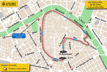 La XVI edición de la ‘Volta a Peu de les Falles’ recorrerá este domingo las calles de la ronda interior