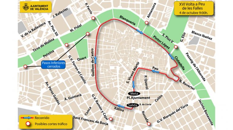 La XVI edición de la ‘Volta a Peu de les Falles’ recorrerá este domingo las calles de la ronda interior