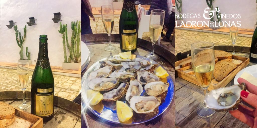  Atardecer con cava Bisila y ostras en Ladrón de Lunas