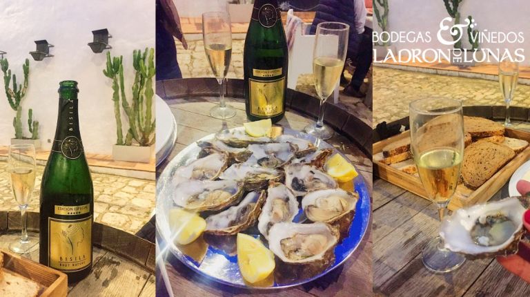 Atardecer con cava Bisila y ostras en Ladrón de Lunas