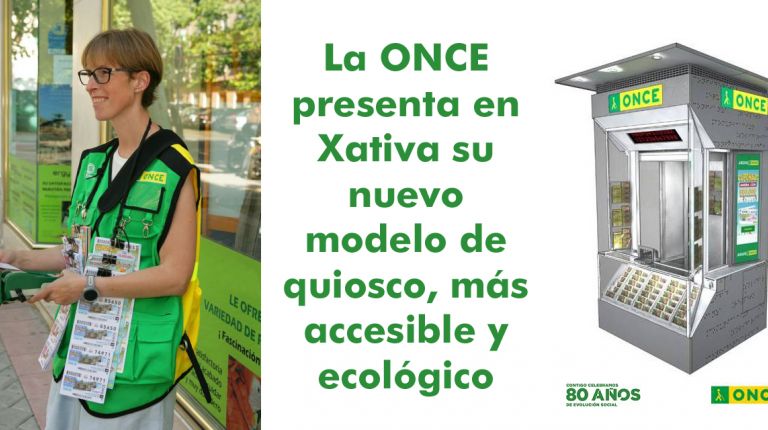 La ONCE presenta en Xativa su nuevo modelo de quiosco, más accesible y ecológico 