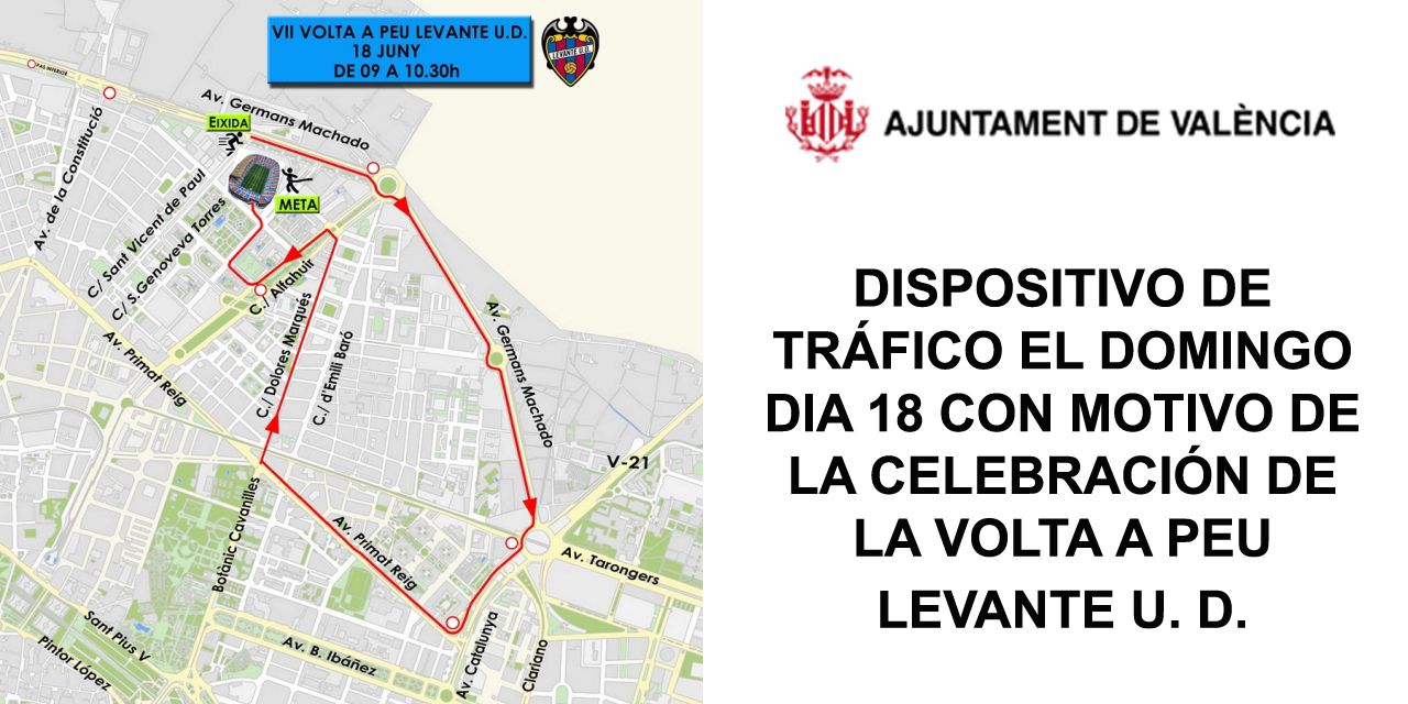  DISPOSITIVO DE TRÁFICO EL DOMINGO DIA 18 CON MOTIVO DE LA CELEBRACIÓN DE LA VOLTA A PEU LEVANTE U. D. 