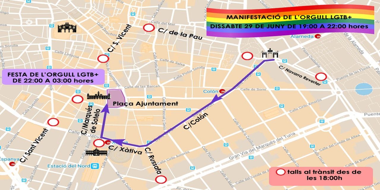  EL ORGULLO LGTB+ Y LA INAUGURACIÓN DE LA GRAN FIRA DE VALÈNCIA MARCAN LAS RESTRICCIONES AL TRÁFICO DEL FIN DE SEMANA