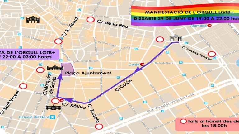 EL ORGULLO LGTB+ Y LA INAUGURACIÓN DE LA GRAN FIRA DE VALÈNCIA MARCAN LAS RESTRICCIONES AL TRÁFICO DEL FIN DE SEMANA