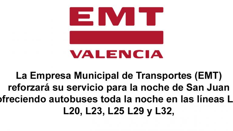 EMT REFORZARÁ CON UN CENTENAR DE CONDUCTORES LA NOCHE DE SAN JUAN Y OFRECERÁ 75.000 PLAZAS ADICIONALES, 10.000 MÁS QUE EL AÑO PASADO