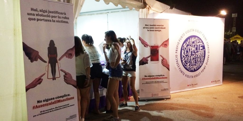  Cruz Roja y Generalitat Valenciana instalan “puntos violeta” para prevenir y luchar contra la violencia machista en festivales de la Comunitat