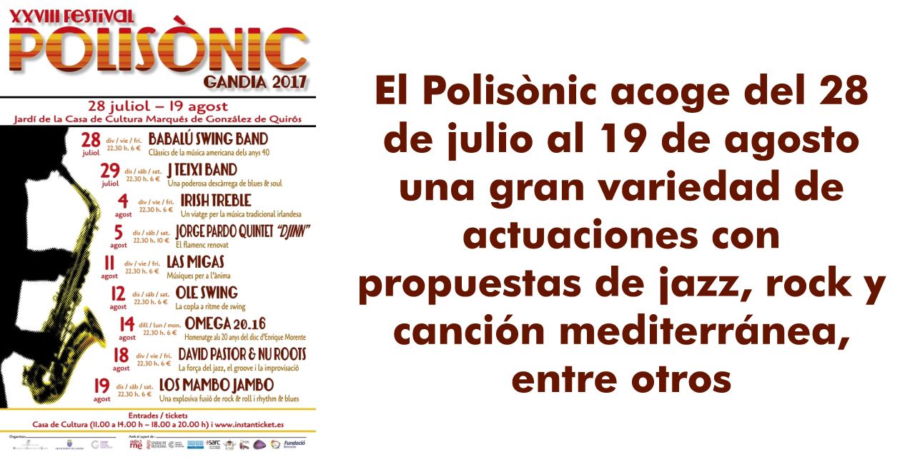  La Diputación se suma a las músicas del mundo que aporta el festival Polisònic de Gandia